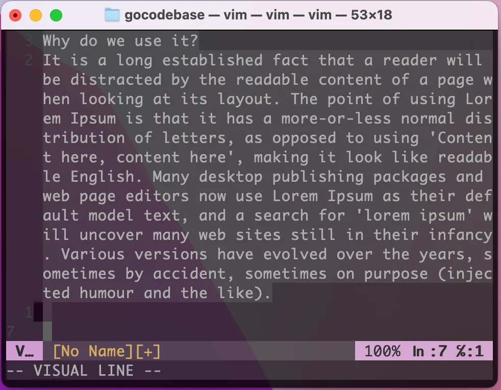 Use the ggVG command to select all in the Vim editor