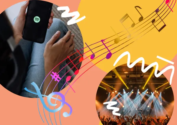 Graphic of Spotify image and dance